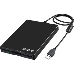 Aelrsoch Diskešu diskdzinis, ārējais diskdzinis, USB diskdzinis, 3,5 collu diskešu lasītājs, 1,44 MB/2 HD ārējais diskešu diskdzinis, piemērots Win7/8/10/XP/Plug and Play