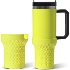 Thxbag silikona zābaki Stanley Cup 1.2L, dzelteni neona krāsas zābaku pārvalks Piemērots Stanley H2.0 un Quencher Adventure Tumbler piederumiem (neona dzeltens, 1.2L)