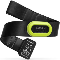 Garmin HRM Pro - Premium sirdsdarbības pulsa krūšu siksna ierakstīšanai + sirdsdarbības datu/skrējiena efektivitātes vērtību atmiņa, ANT+/Bluetooth raidītājs, saglabā un nosūta datus pat pēc treniņa.