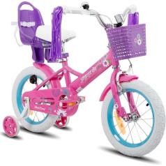 JOYSTAR Little Daisy 12/14/16 collu bērnu velosipēds 2-7 gadu meitenēm mazuļu velosipēds ar stabilizatoriem princeses bērnu velosipēds ar grozu velosipēdu strīmeri mazuļu velosipēdi velosipēdi