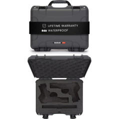 Nanuk 910 ūdensizturīgs 2UP Classic Pistole cietais futrālis - pelēks