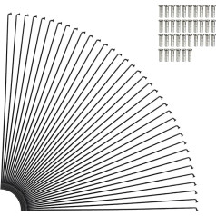 GATWOEST 36 gab. 14G J Bend velosipēdu spieķi no melna tērauda ar 36 misiņa sprauslām - 150 mm - 309 mm