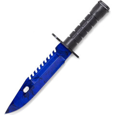 Premium CS2 Bayonet M9 Bayonet Replika CS GO nazis Medību nazis Camping Tool Bayonet (BLUE Sapphire Doppler - nav ass) + dāvanu kaste