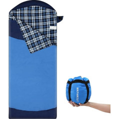 WKFAMOUT Ultralight guļammaiss āra flaneļa guļammaisi maza izmēra iepakojuma pieaugušo vasaras sega guļammaiss mašīnā mazgājams kempinga ceļojumu pārgājieniem dārza ceļojumiem