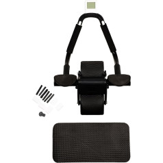 YUGN Ab Wheel Roller - vēdera trenažieris - 43 x 33 x 24 cm - Komplektā ietilpst paklājiņš ceļgaliem