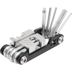 flexman 10 in 1 velosipēdu daudzfunkcionāls instruments, velosipēdu remonta komplekts, uzgriežņu atslēga, skrūvgriezis, ķēdes lauzējs, velosipēdu remonta instrumentu komplekts ar ķēdes lauzēju