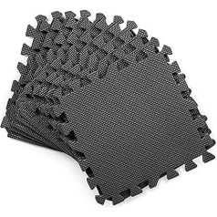 Fitgenics Aizsargājošie paklāji Fitnesa paklāji Grīdas aizsardzības paklāji Komplekts no 20 Puzzle Mats Treniņu paklāji Ūdensnecaurlaidīgi neslīdošas grīdas spilventiņi Vingrošanas paklāji Baseina fitnesa aprīkojuma paklājiņi