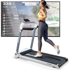 Jauns 2025 LOTTO Vivo saliekamais elektriskais skrejceļš, 2,5 ZS, līdz 120 kg, Bluetooth, Spax, Kinomap, Zwift, automātiskais slīpums, LED dators, 1-15 km/h, skriešanas jostas virsma 121 x 46 cm