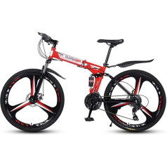 TRGCJGH 26 collu Double Shock Absorbing Foldable Mountain Bike Cross Country Speed Racing Easy Folding Aluminium ar vienu klikšķi B