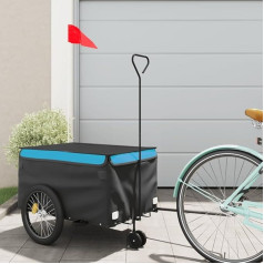 ZEYUAN velosipēdu piekabe melns un zils 30 kg dzelzs, velosipēdu piekabe, kravas piekabe, rokas ratiņi, velosipēdu kravas piekabe, kravas velosipēds - 94100