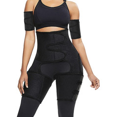 Reshe 4 in 1 sieviešu augsta vidukļa jostas rokas augšstilba kritums sviedru josla svara zudums vidukļa trimmeris Plus izmērs (melns, 4XL/5XL)
