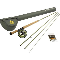 Redington Fly Makšķerēšana Rod un spole Combo Starter Kit, 4-diegu vidējas darbības Fly Rod saldūdens, izturīga Diecast alumīnija Run Fly spole, pārnēsāšanas futrālis, Fly Line un Leader