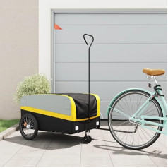 Somanki velosipēdu piekabe melnā un dzeltenā krāsā 45 kg dzelzs, velosipēdu piekabe, kravas piekabe, rokas ratiņi, velosipēdu kravas piekabe, kravas velosipēds - 94064