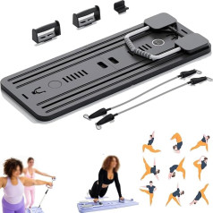 Pilates Reformer komplekts - daudzfunkcionāls Pilates Reformer dēlis salokāms mājas apmācībai - 5 in 1 Pilates Glide dēlis