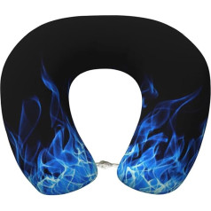 OKFSTY Blue Flame ceļojumu kakla spilvens lidmašīnai, pieaugušajiem, atmiņas putas, ceļojumu kakla spilvens, lidmašīnai, vilcienam, mājās