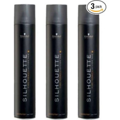 SCHWARZKOPF SILHOUETTE SUPER HOLD MATU LAKA MELNA 750ML X3