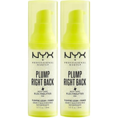 NYX profesionālā grima pamatne un serums sejai, dubultie iepakojumi, ar elektrolītiem, vegānu formula, seruma pamatne ar E vitamīnu un hialuronskābi, atjauno augumu, 2 x 30 ml