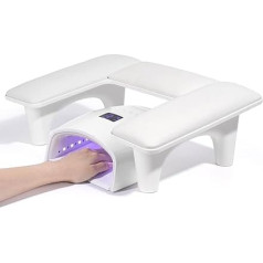 Yokilly Hand Rest Nail Studio nagu studija nagu galdam: PU ādas nagu plaukstu balsts ar turētāju nagu skaistumkopšanas salona manikīra speciālistiem (balts): U-veida nagu roku balsts nagu dizainam - PU ādas nagu plaukstu balsts ar turētāju nagu s
