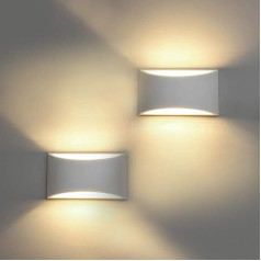 HYDONG LED sienas lampas iekštelpās, 2 gab., 7 W balta ģipša gaisma, moderns sienas lampas LED gaisma uz augšu un uz leju, punktveida gaisma vannas istabai, viesistabai, guļamistabai, gaitenim (G9 LED spuldze)