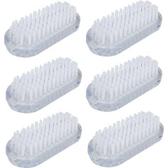 Andux Zone MJS-01 Divpusēja nagu birste roku mazgāšanai Plastmasas tīrīšanas birste (caurspīdīga, 6 gab., iepakojumā)