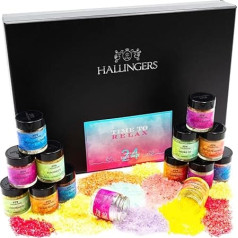 Hallingers 24 vannas sāls adventes kalendāru komplekts ar Nāves jūras sāli (840 g) - sieviešu palutināšanas programma - Ziemassvētki (luksusa kaste) - Ziemassvētku adventes kalendārs - vecākiem