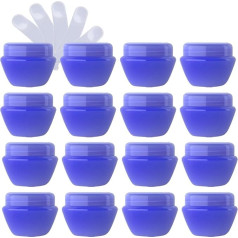ZEOABSY Iepakojums ar 24 mazām 20 ml tukšām 20 ml krēma burciņām Apaļas plastmasas burciņas ar skrūvējamu vāciņu Kosmētikas burciņa losjonam, krēmam, lūpu balzamam, krēmam DIY + 4 x spatulas