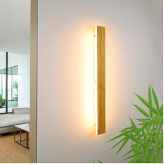 AOEH Koka sienas lampas LED sienas lampas iekštelpu bambusa koka garās sienas lampas Warm White 24 W 3000 K koka lampas Moderns sienas apgaismojums guļamistabai Dzīvojamā istaba Priekšnams Kāpņu telpa Interjera apgaismojums Sienas lampas,