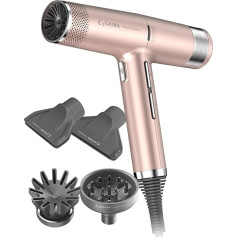 GA.MA Italy Professional, iQ3 Perfect Ultra Light matu žāvētājs ar 110 000 apgriezienu minūtē bezsuku motoru, gaidīšanas režīma tehnoloģiju un Turbo funkciju, 1600 W jauda, GoldRose