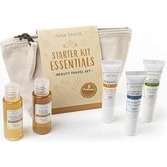 Alma Secret Beauty Ceļojumu komplekts sejai 5 produkti normālai, jutīgai vai kombinētai ādai ar dabīgiem un ekoloģiskiem ekstraktiem, ceļojumu maisiņš, oriģināla dāvana Ziemassvētkiem, Valentīna dienai