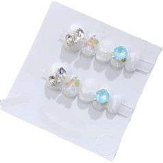 Handgefertigte Nagelkunst, lange und kurze Nagelkunst, künstliche Nagelflicken (24245, XS)