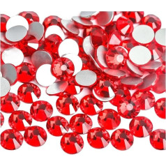 JCUIyon Nail Art Strasssteine SS3 ~ SS34 Kristallnägel Nicht HotFix Dekorācijas (sarkans, 7,27 mm)