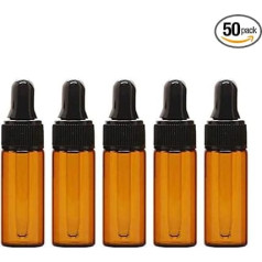 50 x 50 x tukšas uzpildāmas dzintara stikla pudeles ēterisko eļļu smaržu kosmētikas šķidruma aromterapijas losjona parauga konteineram melns skrūvējams vāciņš