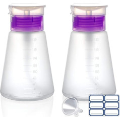 XILAZAB 2 x acetona pudele Push Down Pump Dispenser Bloķējams spirta sūkņa dozators pudele Nagu lakas noņemšanas sūkņa pudele 180ml