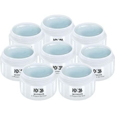 1 fāzes gēls, caurspīdīgs, vidēji viskozs, universāls UV nagu gēls 3-in-1, ražots Vācijā (8 x 30 ml)