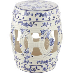 JONATHAN Y TBL1027A Laimīgās monētas Ķīniešu keramikas bungas Dārza taburete Bohēmiskā piekrastes klasiskā valsts Francijas valsts Tradicionālā terase Dārzs Dārzs Vannas istaba Dzīvojamā istaba Zils/balts