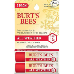 Burts Bees mitrinošs lūpu balzams visiem laikapstākļiem SPF 15 Unisex 2 x 0,15 oz lūpu balzams