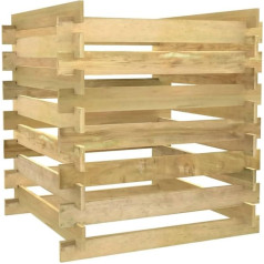 vidaXL priedes koka impregnēta redeļu rāmja komposta tvertne Koka komposta tvertne Dārza kompostētājs 90 x 90 x 90 cm