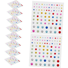 IWOWHERO 10 Blätter Sinfonie-perlenaufkleber Make-up-Diamant-Aufkleber Nageldiamanten, Strasssteine Nagel-Aufkleber Diamant-körperaufkleber Strasssteine für Nägel Colorful Acryl
