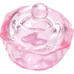 ccHuDE Pack of 2 Nail Art Glass Liquid Powder Dish Bowl Gel Polish Mixing Jars Monomer Dish Crystal Cup Stikla trauki ar vāku manikīra aprūpes rīkiem