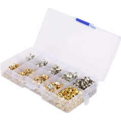 XHTLLO 240-teiliges Strass-Nieten-DIY-Set Mit Aufbewahrungsbox, Ledertaschen, Kleidungsdekorationszubehör, Mehrfarbige Kristallnieten, Für Gürtel, Handtaschen, Kleidung, Schuhe, Messingmaterial
