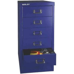 Bisley MultiDrawer, 29. sērija, DIN A4, 6 atvilktnes, metāla, 355 sudraba krāsā, 38 x 27,9 x 59 cm