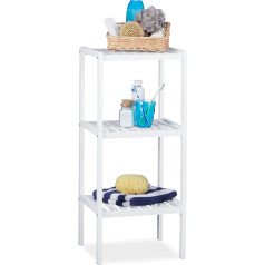 Relaxdays Bambusa vannas istaba 3, 80 x 34,5 x 33 cm, krāsains plaukts bērniem, virtuves plaukts, balts, 33 x 34,5 x 80 cm