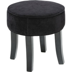 Atmosphera Createur D'interieur ATMOSPHERA Apaļš taburete - VELVET izskats - krāsa BLACK