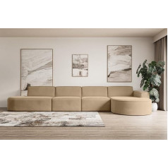 Altdecor Stūra dīvāns L-formā Stūra dīvāns stūra gulta Stūra dīvāns Dīvāns dzīvojamā zona Dīvāns MARI-L3-406x165x78 cm Bēšs