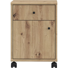Forte Tempra 2 pārvietojamie konteineri ar 1 durvīm un 1 atvilktni, koka materiāls, Artisan Oak Decor, platums x augstums x dziļums: 38,6 x 54,2 x 42 cm