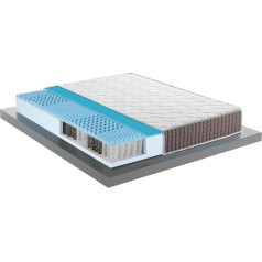 Mentor - MED H3 franču spalvu un atmiņas putu matracis, 140 x 200 cm, Biotech Med 2.1 medicīnas produkts, augstums 29 cm, ar 7 cm atmiņas putām Bios Aloe Gel - noņemams