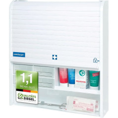 Weinberger Farmaceita un zāļu skapis, Tablešu uzglabāšanas skapis, Mājas zāļu skapis, Zāļu un pirmās palīdzības skapis, Bērnu slēdzene, Akls, Daudz nodalījumu, Balts