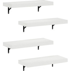 Furinno Tanna 57cm peldošie displeja plaukti pie sienas Baltas faktūras komplekts 4 gab.