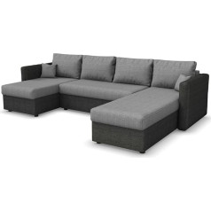 Vitalispa Dīvāns U formas, antracīts/melns, 290 cm