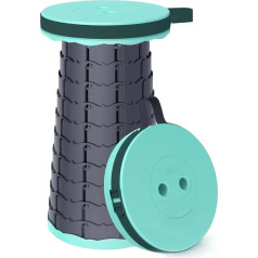 Alouweekuky Saliekamais taburete, regulējams augstums, saliekamais taburete kempingam, grilam, virtuvei, darbarīku telpai, bērniem, 200 kg slodze (melns un zilganzaļš)